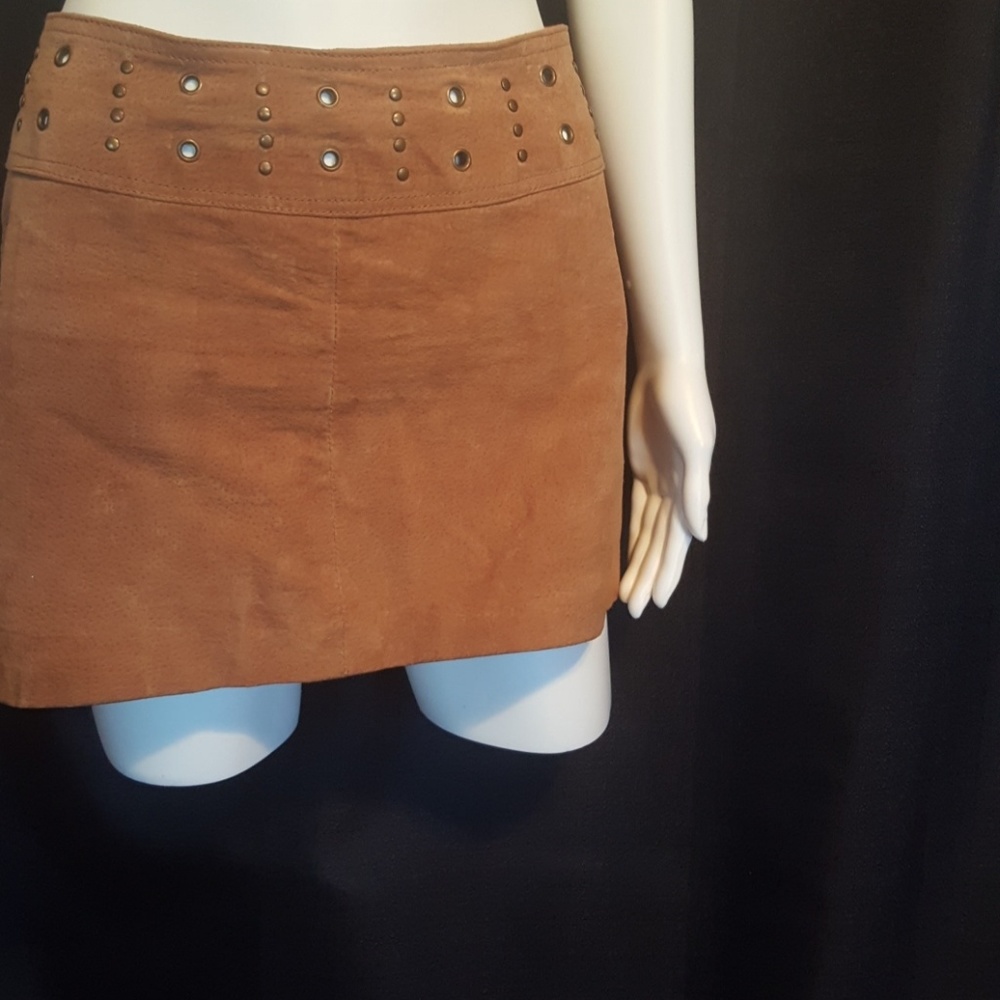 Brown short leather skirt size 11/12